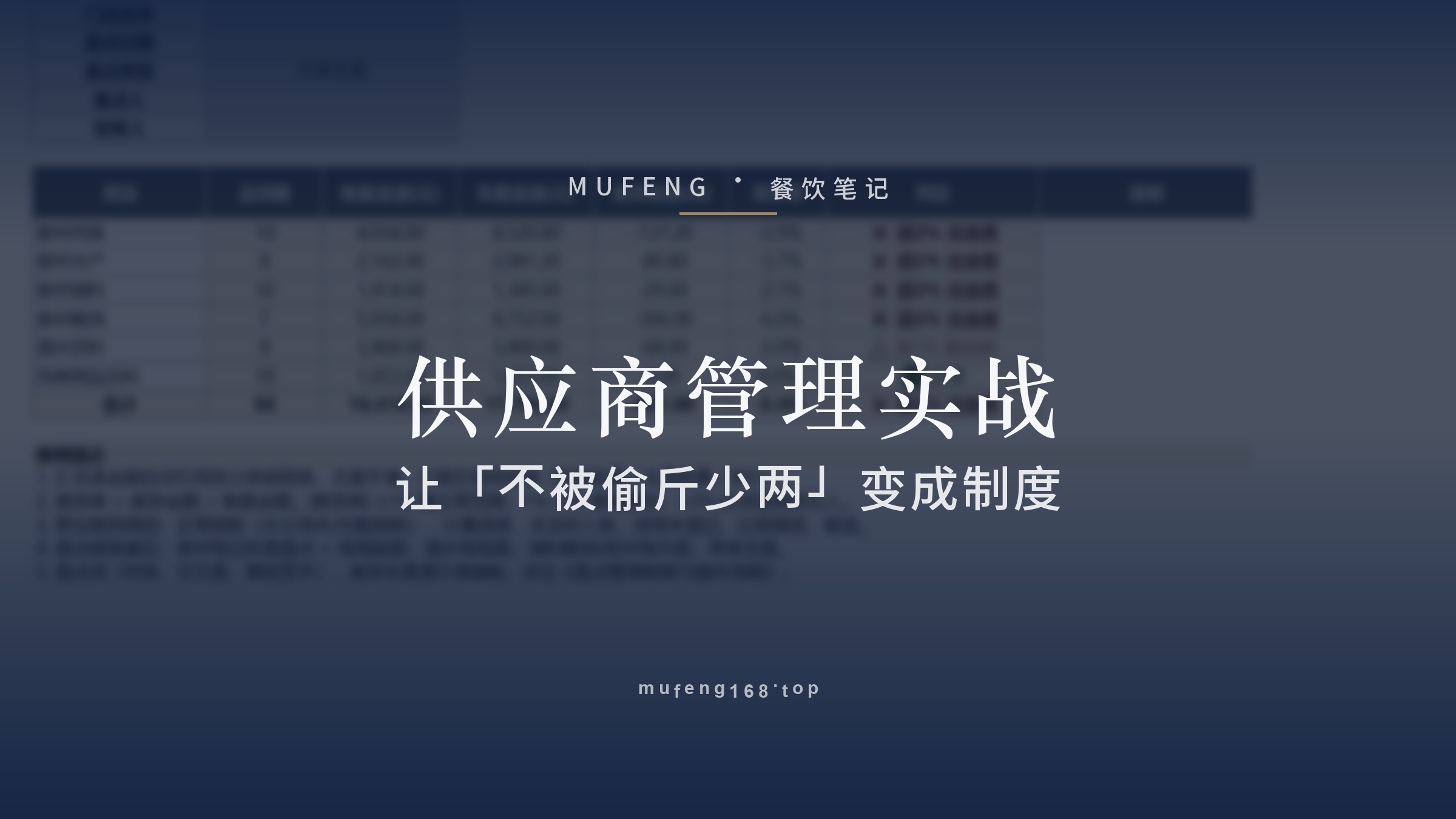 供应商管理实战：让「不被偷斤少两」变成制度而不是运气